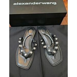 ALEXANDER WANG Rexa Embellished Thong Sandals - Black slide size 37